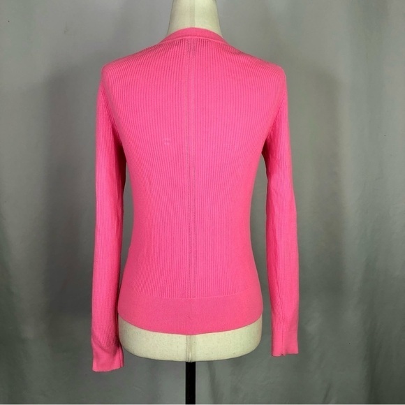Banana Republic merino wool lightweight cardigan retro classic barbie pink S - Picture 3 of 8